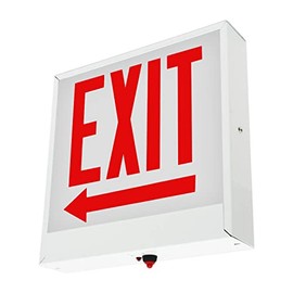 LFI Lights - UL Certified - Hardwired Red LED Chicago approved Exit Sign - Battery Backup - Emergency Fire Safety - Left Arrow - UL924 - CHEXWBBEXITLA