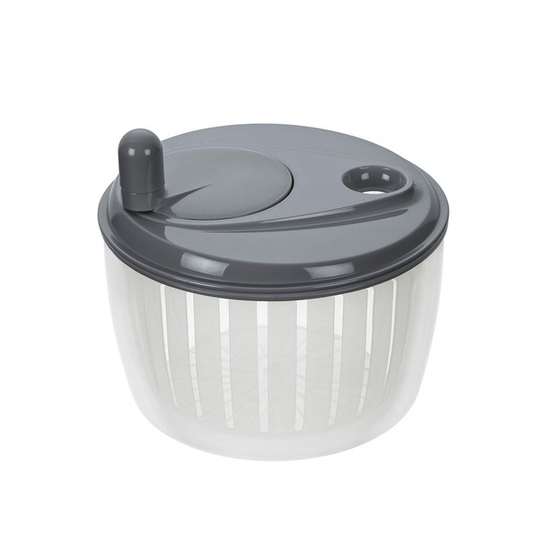 Lurch 10222 Salatschleuder mit Kurbel aus Kunststoff, Iron Grau/Weiß, 22
