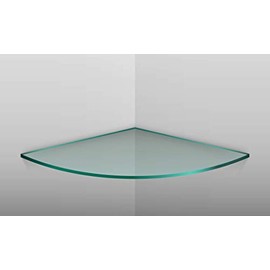 Pro Safe Glass 6" X 6" Quarter Circle Clear Tempered Floating Glass Corner Shelf - Glass Only