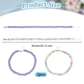 OLYCRAFT 2 Stück Haustier Halsband Mit Regenbogenperlen Lila Hundehalskette Verstellbare Halskette Für Hunde Und Katzen Funkelnde Bunte Haustier Halskette Schmuck 2 Stile