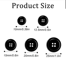 100 Stück schwarze Knöpfe mit 4 Löchern, runde Harzknöpfe zum Nähen von Kleidung, Stricken, Harzknöpfe zum Basteln, Basteln und Basteln, handgefertigt