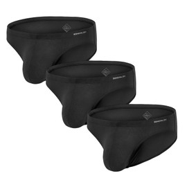 ZAIGGUT Black Mens Brief Underwear Bamboo Viscose Mens Briefs Low Rise 3 Pack M