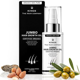 Kings Hair Growth Serum - Blocks DHT, Fights Hair Thinning & Hair Loss, Helps in Hair Regrowth - High Absorption, Gentle Alcohol-free Formula, 1 x 60ml