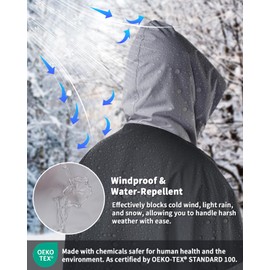 Owntop Swim Parka Women, Waterproof After Swim Coat, Oversized Hooded Changing Surf Poncho for Beach Pool (Gray, S)