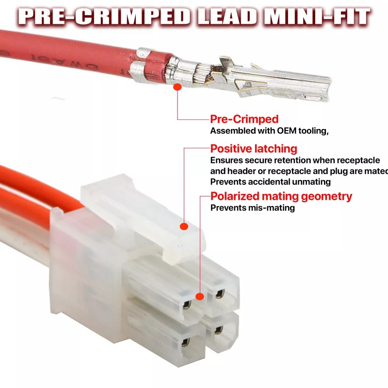 Molex 2-PACK (4-Pin) Plug MOLEX Speaker Level Input Amplifier for