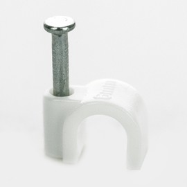 BG Electrical Round Cable Clips, Pack of 50, White, 6 mm