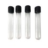 4-Pack of Large 6" inch Tall, 1.86 oz / 55 mL, Glass Airtight Watertight Smellproof Sample Storage Herb Spice Specimen Medical Vial Test Tubes Container w/Black Caps
