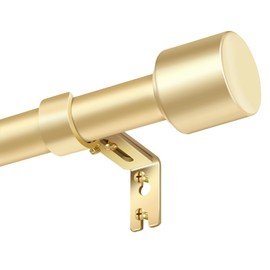 Gold Curtain Rod Itself is 30-144 inch 2 Pack, Fit 30 to 142, 66 to 120 inch Windows with 1 Inch Diameter, Splicing Extra Long Heavy Duty Adjustable Telescopic Rod