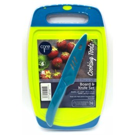 Core Kitchen Board & Knife Set Quick Prep Grip Board w/ Pairing Knife & Sheath