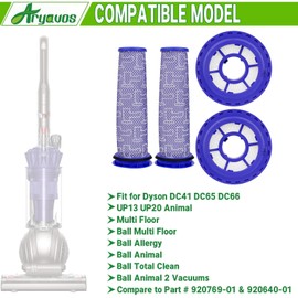 Filter Replacements for dy.son Ball Animal 2, DC65 DC41 UP13, Ball Vacuums Ball Animal 3, DC66 UP20 UP30 Multi Floor for dy.son, 2 HEPA Post Filters & 2 Pre Filters, Replace Part#920769-01 & 920640-01