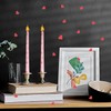 TVSVKWE 2 Long Pink Candles, 1 Pack Of Red Confetti,