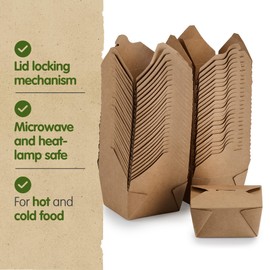 Signature Packaging - Kraft Food Takeaway Box - 25 Pack No. 1 (13 x 10.6 x 6.7 cm)