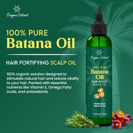 ORGANIC EXTRACT Batana Oil for Hair Growth– 4 fl oz / 118ml - Hair Oil from Honduras - Helps Deep Scalp Nourishment, Strengthens, Repairs & Hydrates, Pure & Natural Formula for All Hair Types