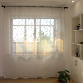 SLOW SOUL - Cortina transparente de lino sintético semitransparente de gasa para ventana, 2 paneles para recámara, sala de estar, bolsillo para barra, 52 pulgadas de ancho x 102 pulgadas de largo