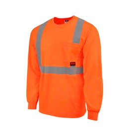 Radians Standard Safety Shirt, Hi-Vis Orange