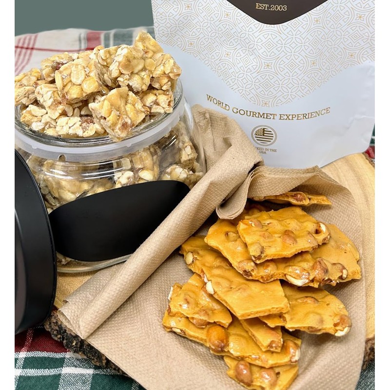 SweetGourmet Original Peanut Brittle Candy, Homestyle Toffee with Nuts, Traditional