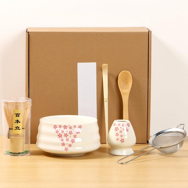 7Pcs Matcha Whisk Set Includes Ceramic Matcha Bowl Japanese Matcha