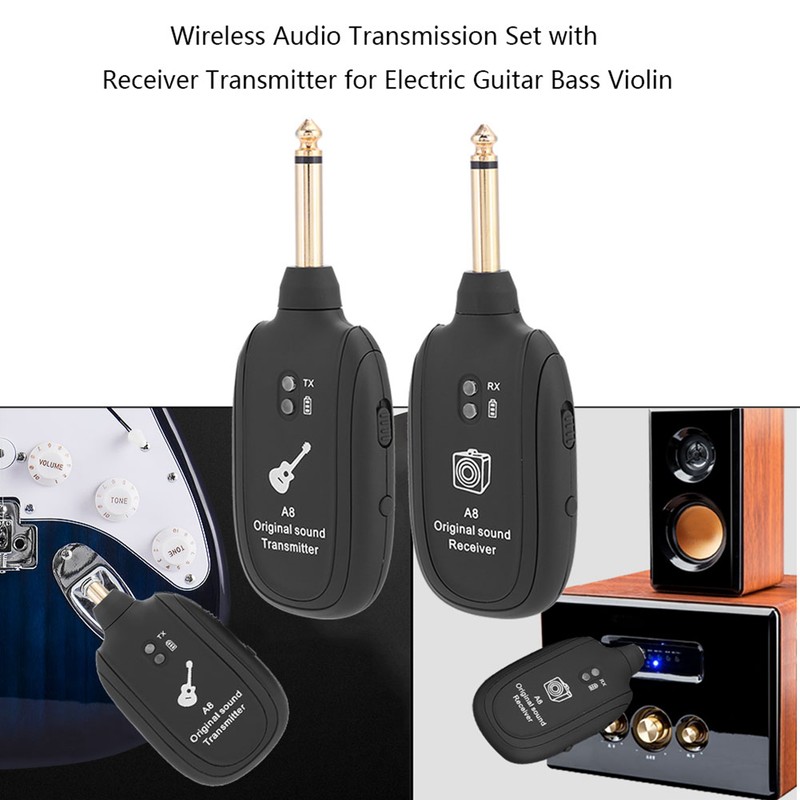 Wireless Audio Transmission Set with Receiver Transmitter for Electric Guitar