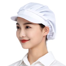 Jaspfct 1pc/4pcs Chef Hats-Kitchen Baker Cooking Hair Nets Food Service Caps for Adults, Whitecloth, One Size