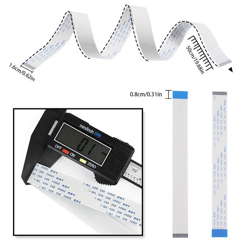 Aokin for Raspberry Pi Camera Cable, FFC Cable Ribbon Flex