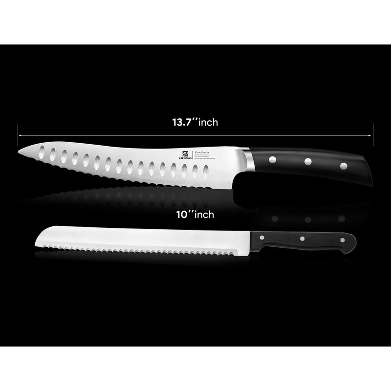 Piklohas Resharpenable Bread Knife, 8 Inch Multifunction Serrated Knife, German