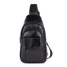 FANDARE Chest Bag Leather Sling Bag Men Women Shoulder Bags Sports Bag for Outdoor Travel Hiking Jogging Daypacks Black C, Black (black C), Bag