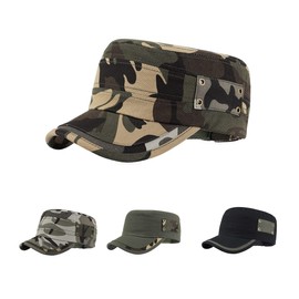 AXIAO Men's Work Cap, Military Hat, Large Size, Cotton Casual Military Cap, camouflage khaki