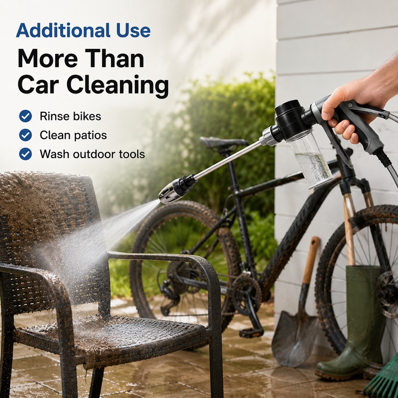 Car Wash Water Gun for Garden Hose – Adjustable Long-Reach