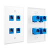 Iwillink (1-Pack) 4-Port Ethernet Wall Plate, Keystone Jack Wall Plate