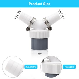 ZMDMAH Washing Machine Drain Adapter Double Connection Y Adapter with Input Connector of 18-24 mm and Outlet 40 mm Pipe with Hose Clamp for Dishwasher Tumble Washing Machine