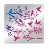 BENECREAT Spring Theme Stainless Steel Stencils, 15.6x15.6cm Bird Tree Branch Metal Scrapbooking Drawing Stencils for Wood Burning and Engraving Crafting, DIY Photo Album