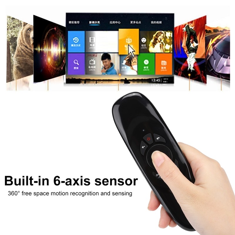 C120 USB 2.4G Wireless Flying Mouse Keyboard Remote Control for