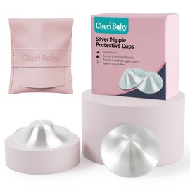 CheriBaby The Original Silver Nursing Cups, Silver Nipple Shield for Nursing Newborn, Nipple Cover for Breastfeeding Essential, Must Haves for Soothe and Protect Your Nipples, 925 Silver, X-Large Size