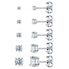 Kosuwo Moissanite Stud Earrings Set, 925 Sterling Silver, 18K White