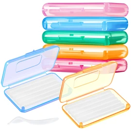 Geiserailie 5 Pack Braces Wax for Teeth New Flavored Dental Wax with Wax Applicator Scraper Orthodontic Wax for Braces Wearer, Oral Appliances, Aligners Patients(5 Fruit Flavors)