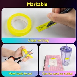 CARGEN Neon Gaff Gaffers Tape, Neon Duct Tape for Neon Glow Fluorescent Blacklight UV Party Decorations Supplies Accessories, 0.6 Inch x 16.5 Feet, 6 Kinds of Colored Tape, Cotton Cloth Material