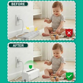 Babylush Power Strip Cover Box(1 Pack) 丨Outlet Covers Baby Proofing丨Outlet Cover Box丨Adjustable Length Childproof Outlet Cover丨Preventing Toddlers from Touching Sockets丨Fits Most Sockets.