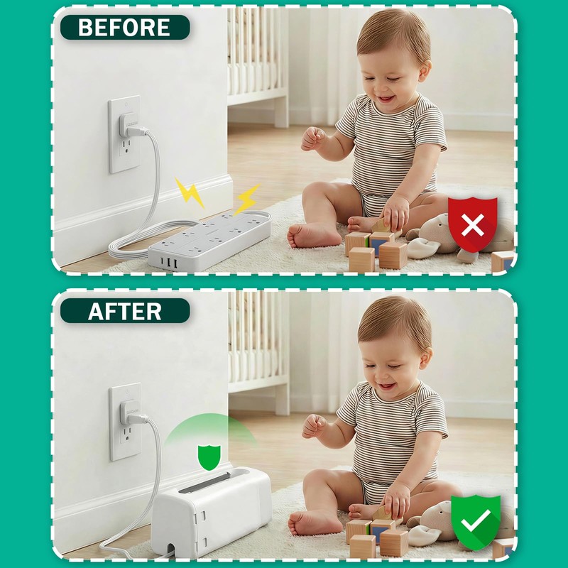Babylush Power Strip Cover Box(1 Pack) 丨Outlet Covers Baby Proofing丨Outlet