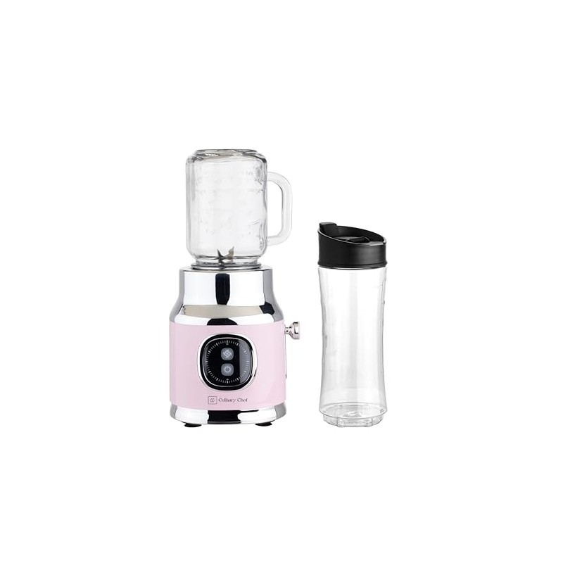 CULINARY CHEF Retro Smoothie Maker Blender with Mason Jar, Perfect