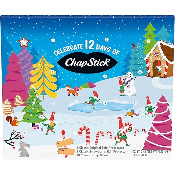 ChapStick 12 Days of Holiday Advent Calendar Lip Balm Gift