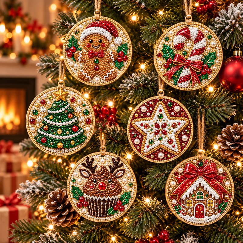 DIY Christmas Diamond Painting Ornament Kit for Holiday Decorating –