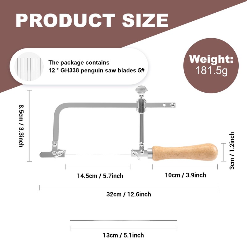 Tsudoku Coping Saw Steel Frame and 12 Pcs Diameter 1Mm
