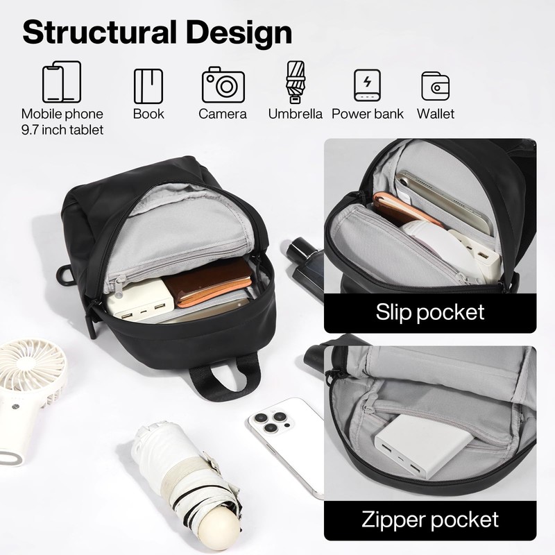 mixi EliteSeries Sling Bag Small Sling Backpack Crossbody Shoulder Chest