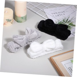 OATIPHO 3Pcs Skincare Headbands for Women Soft Fleece Facial Hairbands for Makeup Washing Face and Spa Grey