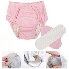 WEEOATAR Unisex Water-Proof Adult Cloth Diaper,Reusable Incontinence Underwear,Washable Nappy Diapers,Adjustable Incontinence Protection Underwear for The Elderly,Disabled,Postpartum(Pink, M)