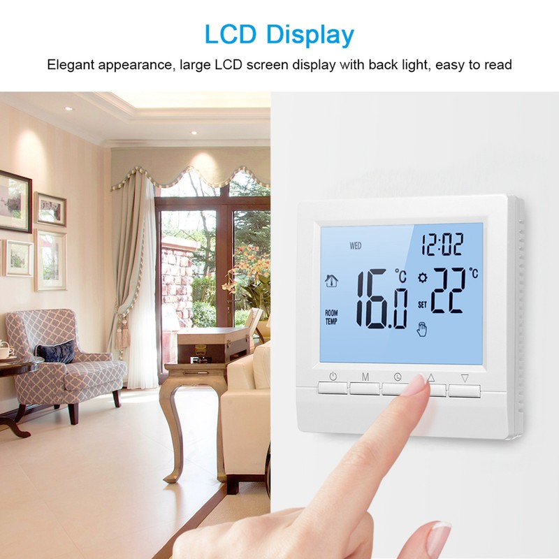 Smart Thermostat Digital Temperature Controller LCD Display Week Programmable Electric
