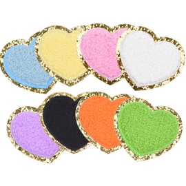 Kare & Kind Iron On Patches Heart - Chenille Embroidered Patches - Sew On/Iron On Pieces for Clothing, Shirts, Uniform, Dresses, Jackets Bags, Hats - DIY, Crafting, Arts, Sewing, Handmade Items