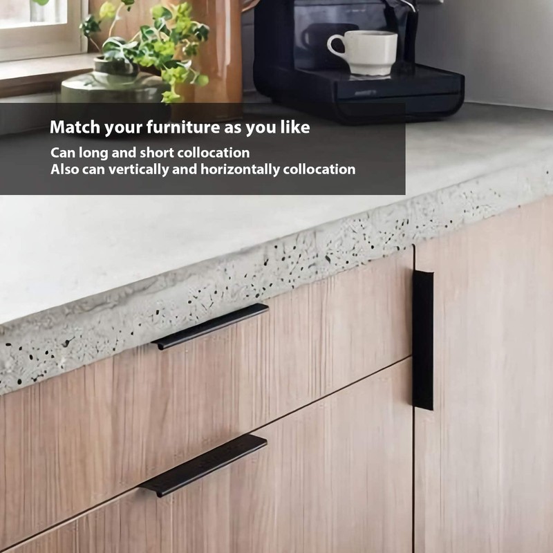 Peaha 10 Pack Kitchen Cabinet Handles 4 inch Black Pulls