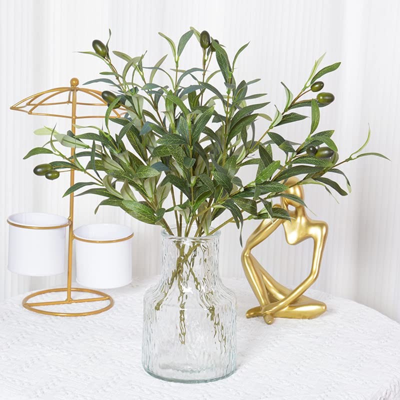 CURTEK 4 Pcs Artificial Olive Branches for Vases 19 Inch