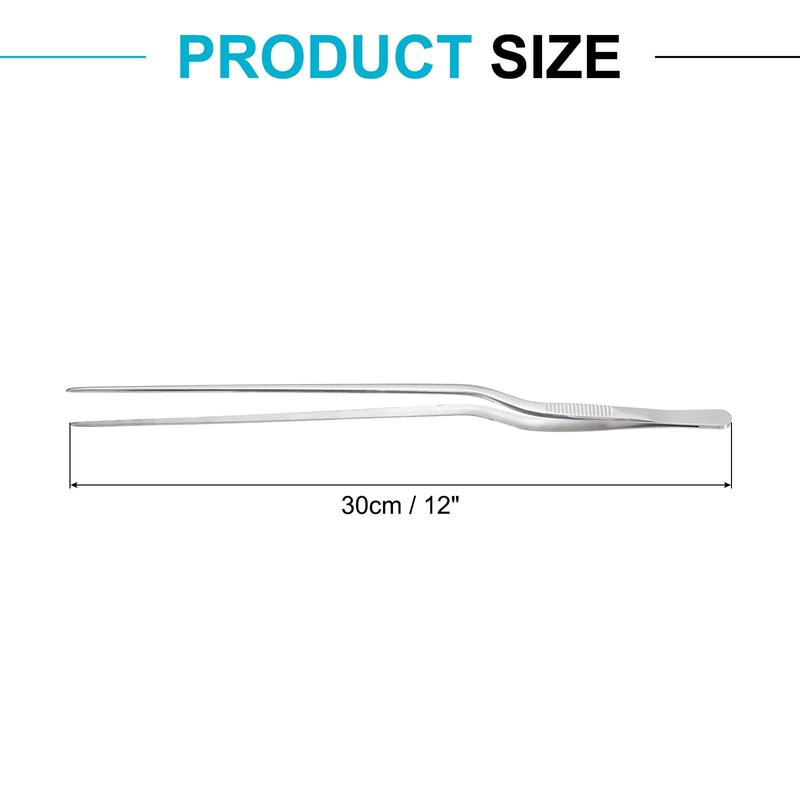 sourcing map Kitchen Tweezers Stainless Steel, 12 Inch Food Tongs